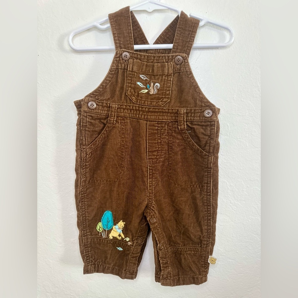 Brown Winnie the Pooh Corduroy Kids Overalls